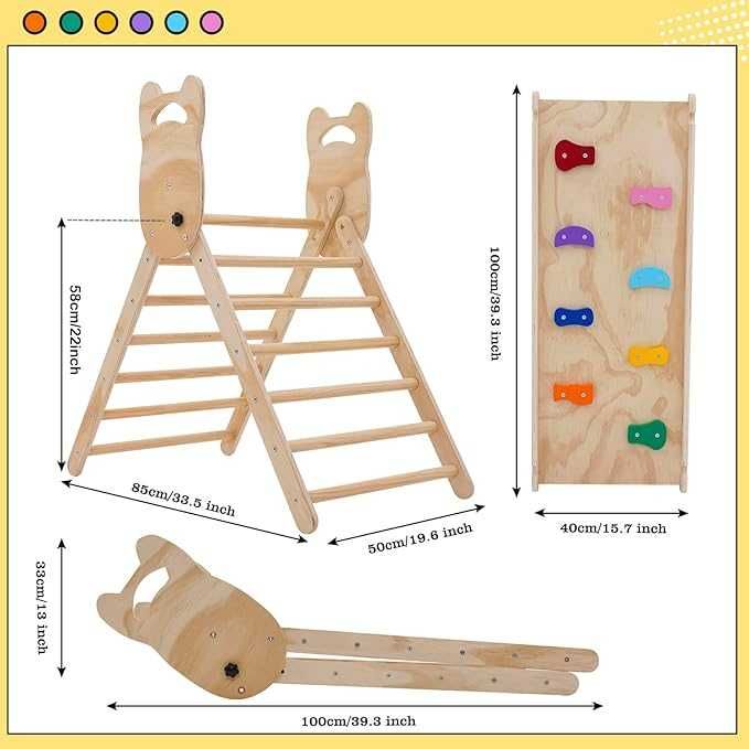 NUKied Trójkąt Wspinaczkowy Drabinka Plac Zabaw dla Dzieci do Wnętrz