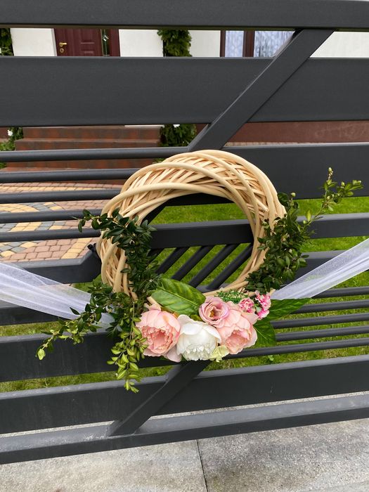Wiklinowe wianki dekoracja domu wesele korona