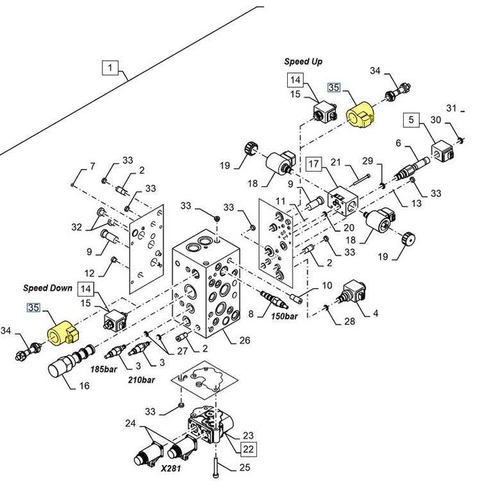 Cewka elektrozaworu kombajnu New Holland 5160.5296 ORYGINAŁ CNH