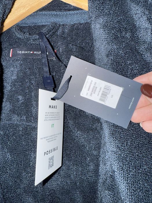 Чоловічий темно-синій халат Tommy Hilfiger