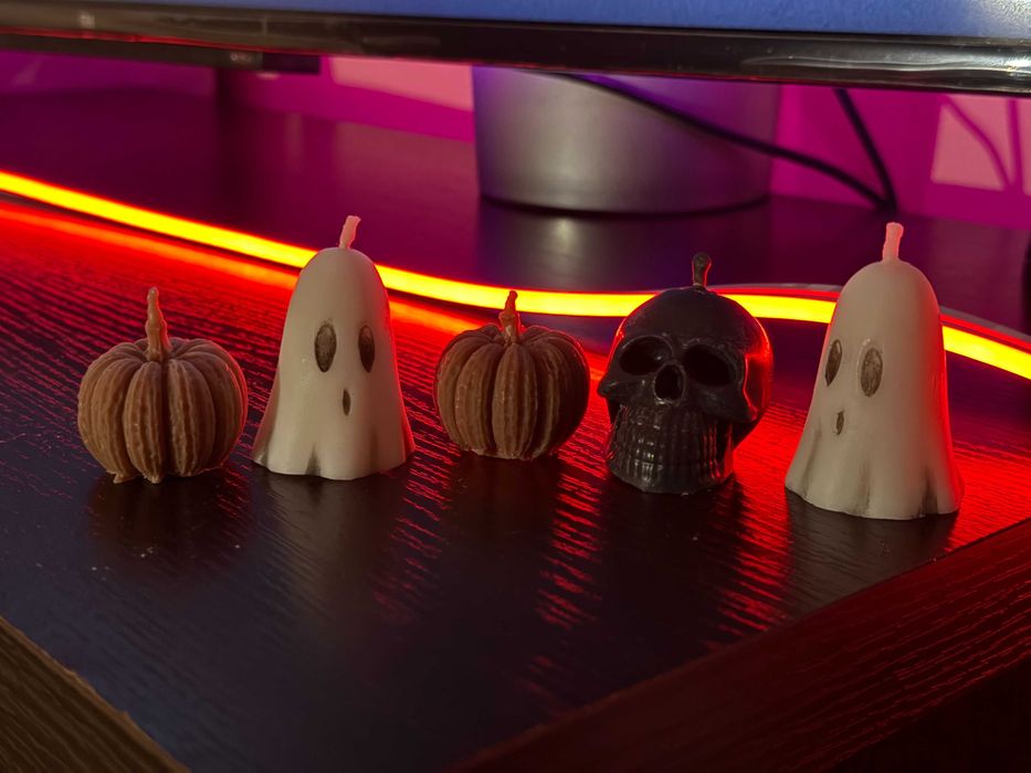 Hand made świece z wosku sojowego - Halloween (Duch/Dynia/Czaszka)
