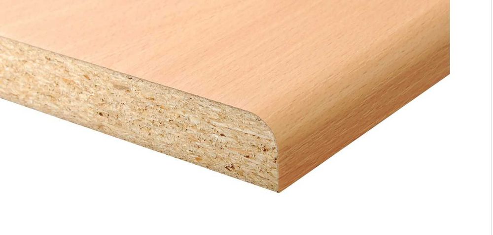 Blat dwustronnie zaokrąglony 90 na wyspę ladę laminowany jasny buk