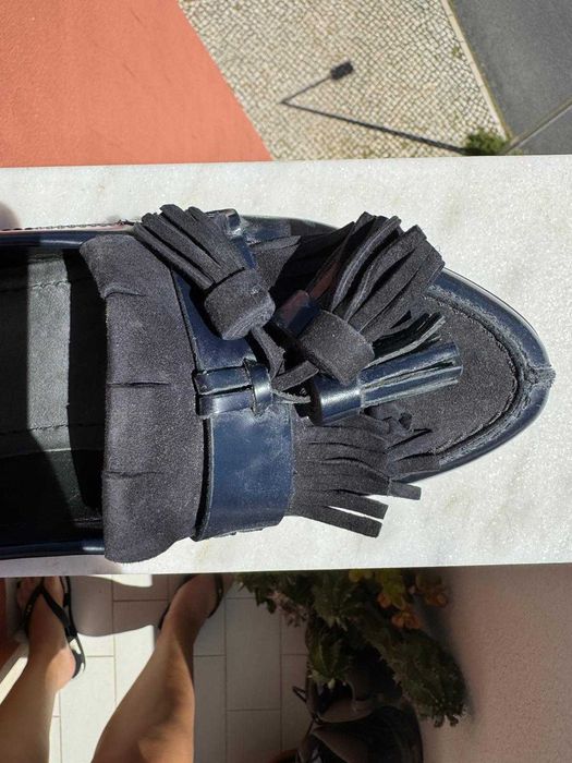 Mocassis azul escuro Massimo Dutti