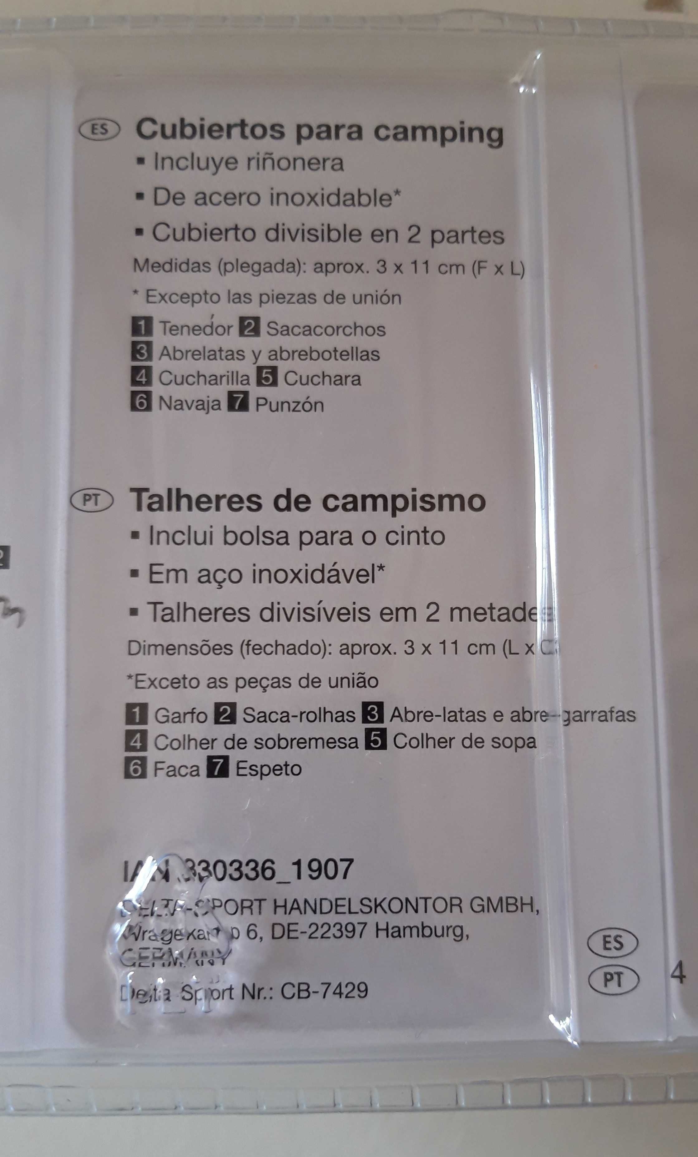 Talheres de campismo - Artigo NOVO.