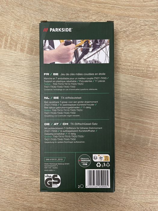 Набор угловых ключей со звездообразн. наконечн TORX (TX 9-50) PARKSIDE