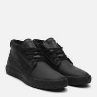 Кожаные черные ботинки кроссовки Lacoste