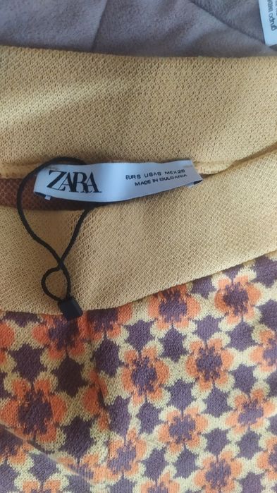 Штани міні кльош з геометричним жаккардом - Різнокольорові Zara