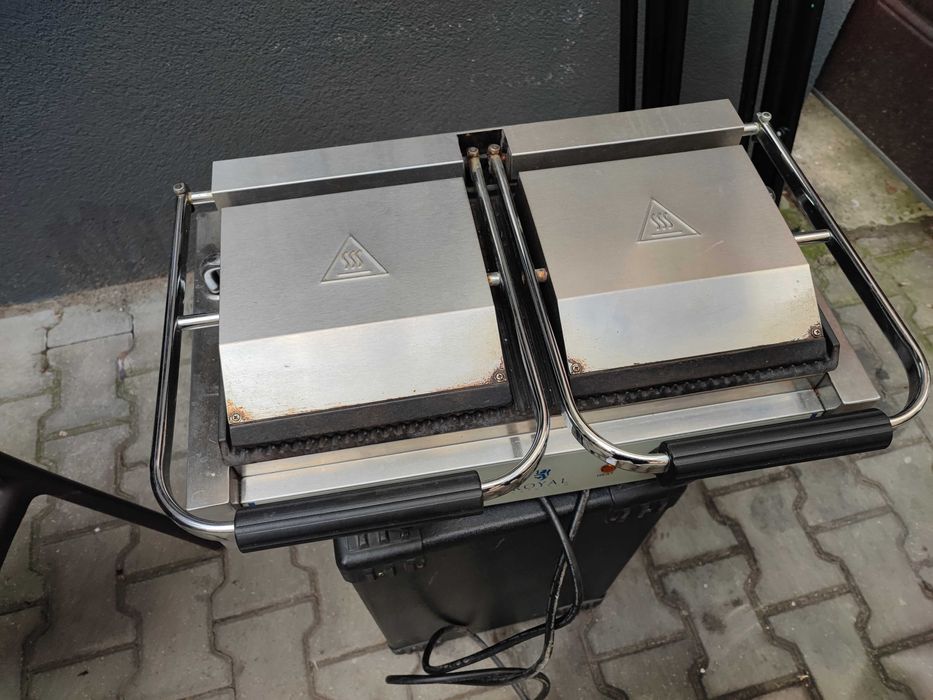Grill kontaktowy - 2 x 1800 W ryflowany podgrzewacz do panini burgerów