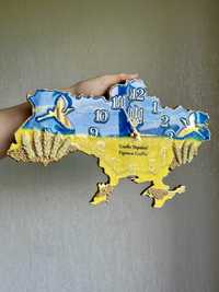 Годинник патріотичний мапа України, на подарунок директору,військовим