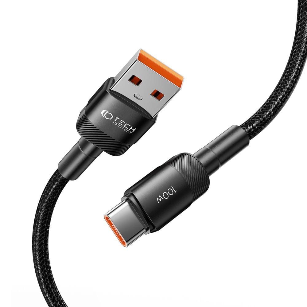 tech-protect ultraboost evo type-c cable 100w/5a 100cm black
