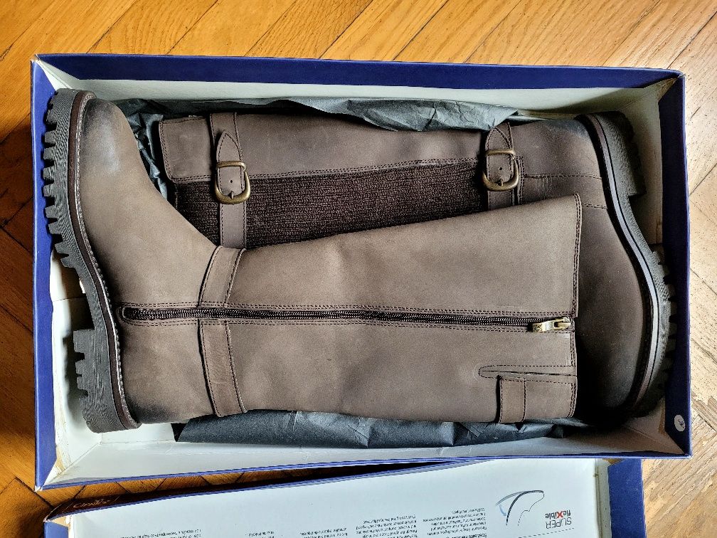 Buty kozaki caprice taupe nubuc nowe rozmiar 38