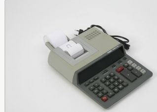 Calculadora Vintage. Eléctrica MBO 1980 PD alimentador papel.Funciona!