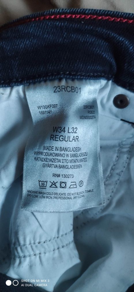 Wrangler Regular Blue Black męskie jeansy rozm 34/32 jak 35/32