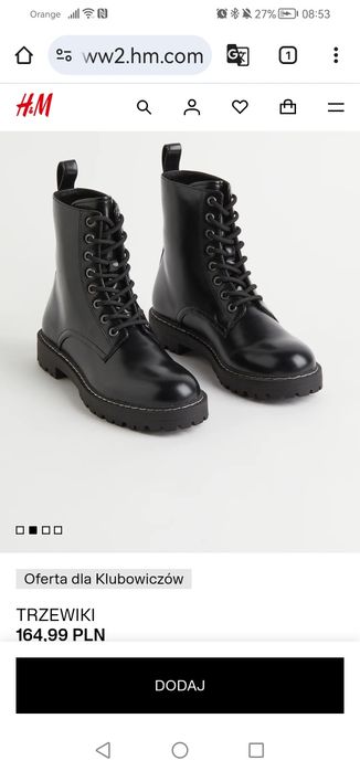 buty damskie trapery h&m nowe rozmiar 40 czarne