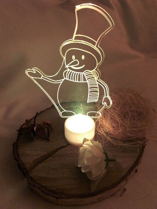 Mini Lampka LED świąteczna/migająca, Bałwanek