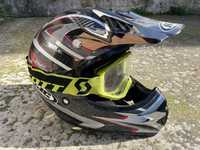 Capacete HJC + oculos Scott Primal Clear