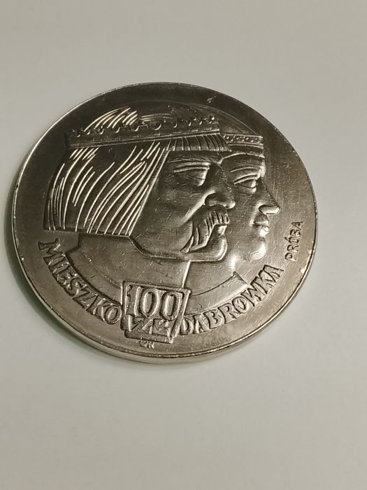 100 złotych Mieszko Dąbrówka Nikiel 1966 próba kopia