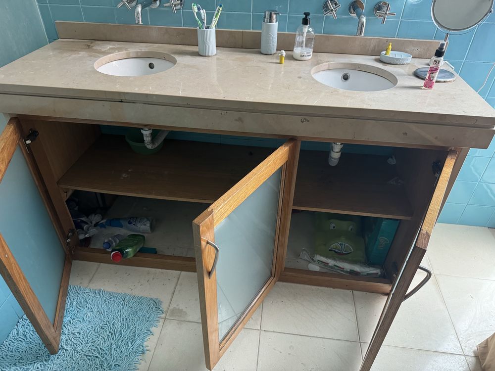 Bancada lavatorio wc marmore (já desmontada, corresponde às fotos )