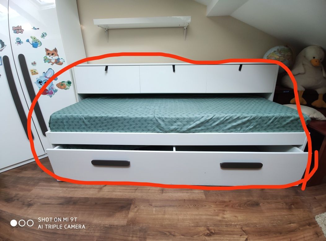 Łóżko młodzieżowe z półką  95x210