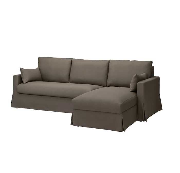 Pokrycie sofa 3o z szezl prawe HYLTARP Gransel szarobrązowy 105.473.68