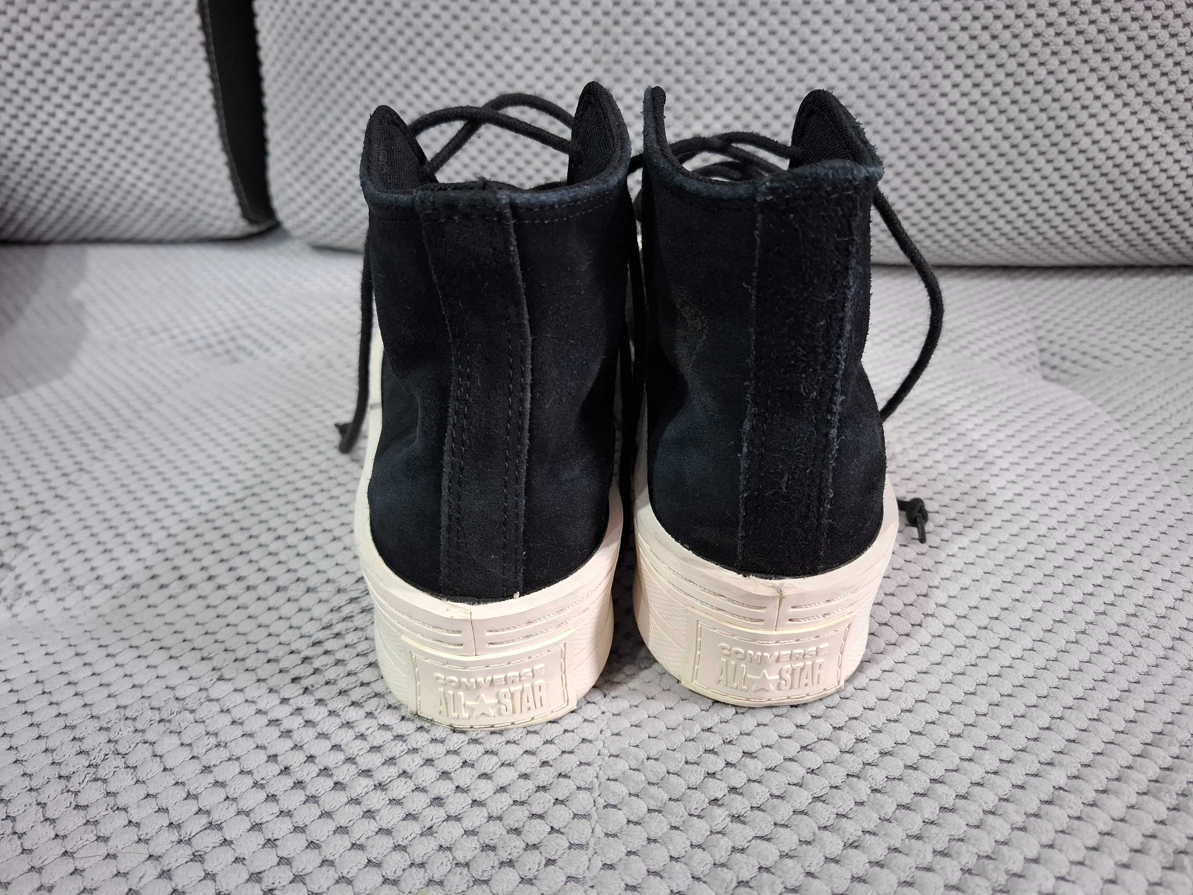 Czarne skórzane trampki Converse rozm. 39,5