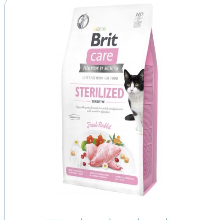 Brit Care Cat GF Sterilized Sensitive стерилізов котів кроликом 7 кг