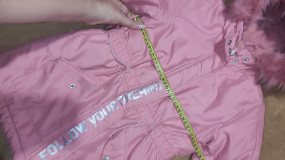 Тепла парка на дівчинку, курточка рожева