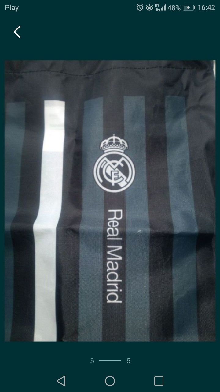 Worek czarny plecak Adidas Real Madryt