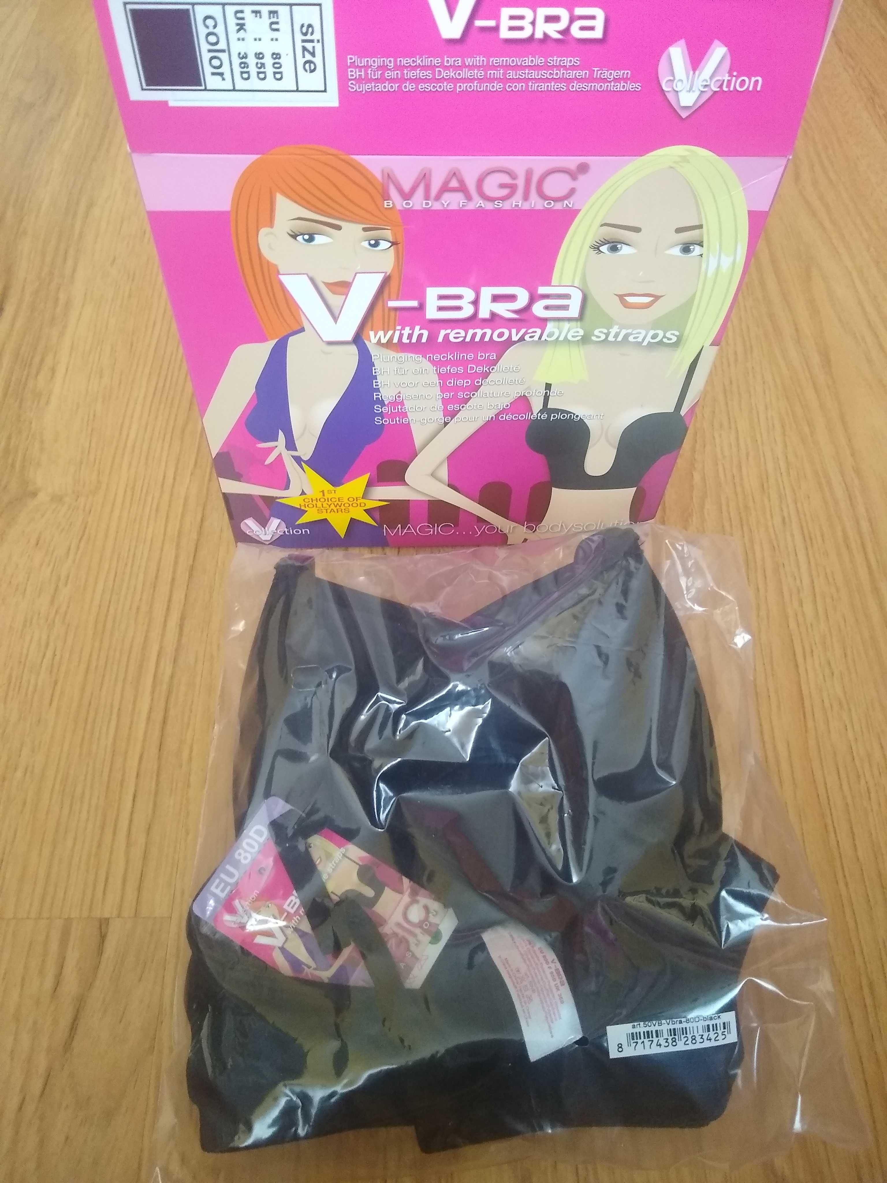 MAGIC Bodyfashion Biustonosz push-up v bra głęboki dekolt 80C czarny