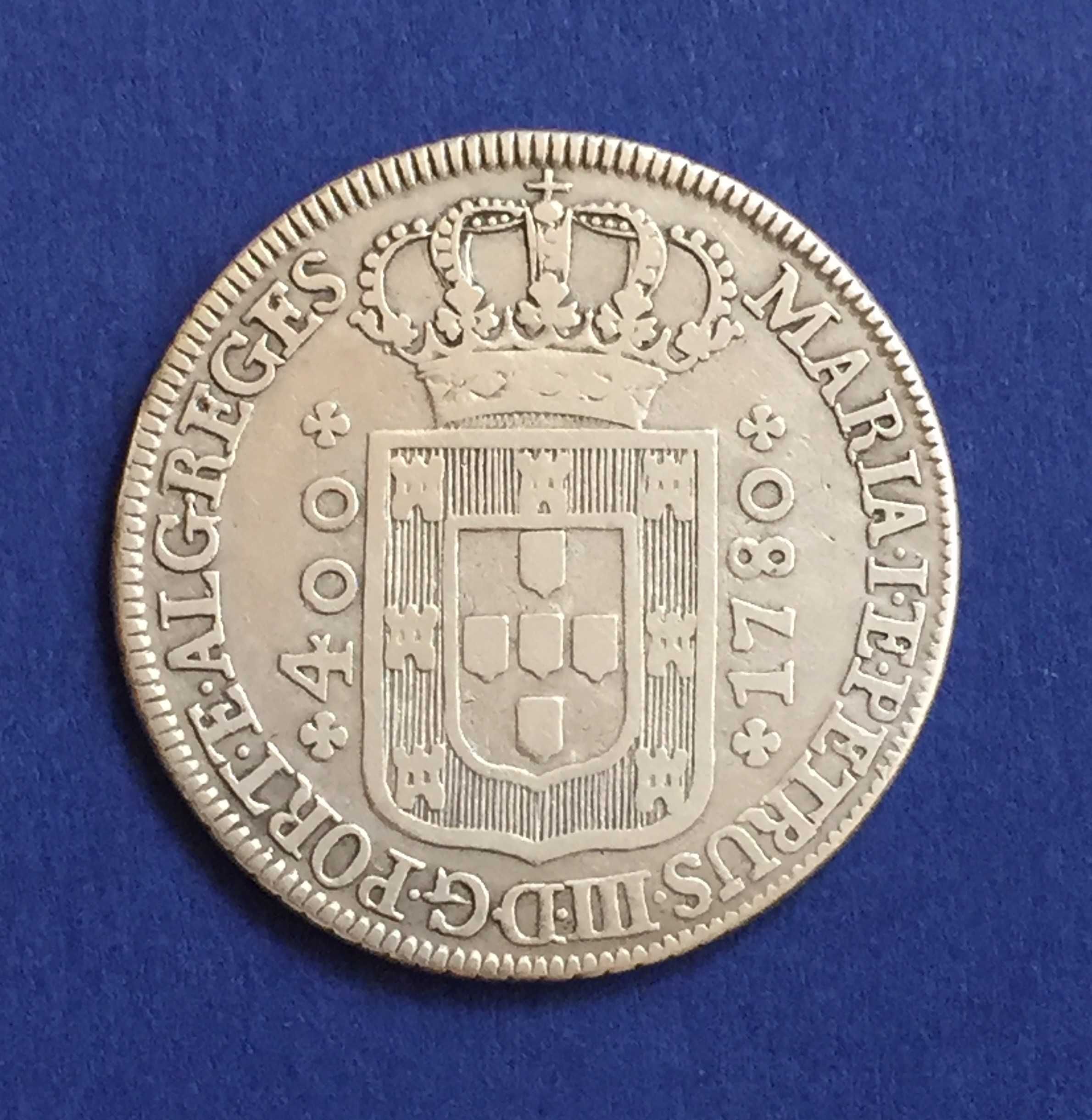CRUZADO NOVO (480 réis) 1780 - D. Maria I e D. Pedro III - prata