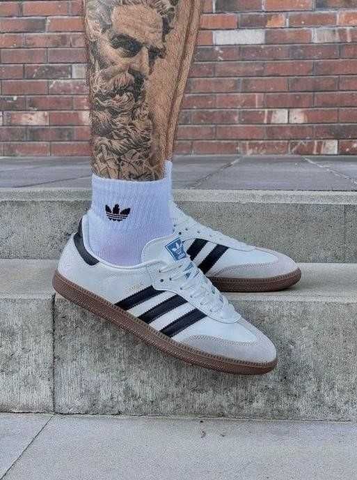 Кроссовки Adidas Samba Vegan White Black 36-46 адидас самба ТОП