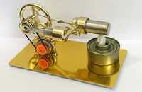 Motor Stirling Mini Modelo ar quente c gerador dínamo eletricidade LED