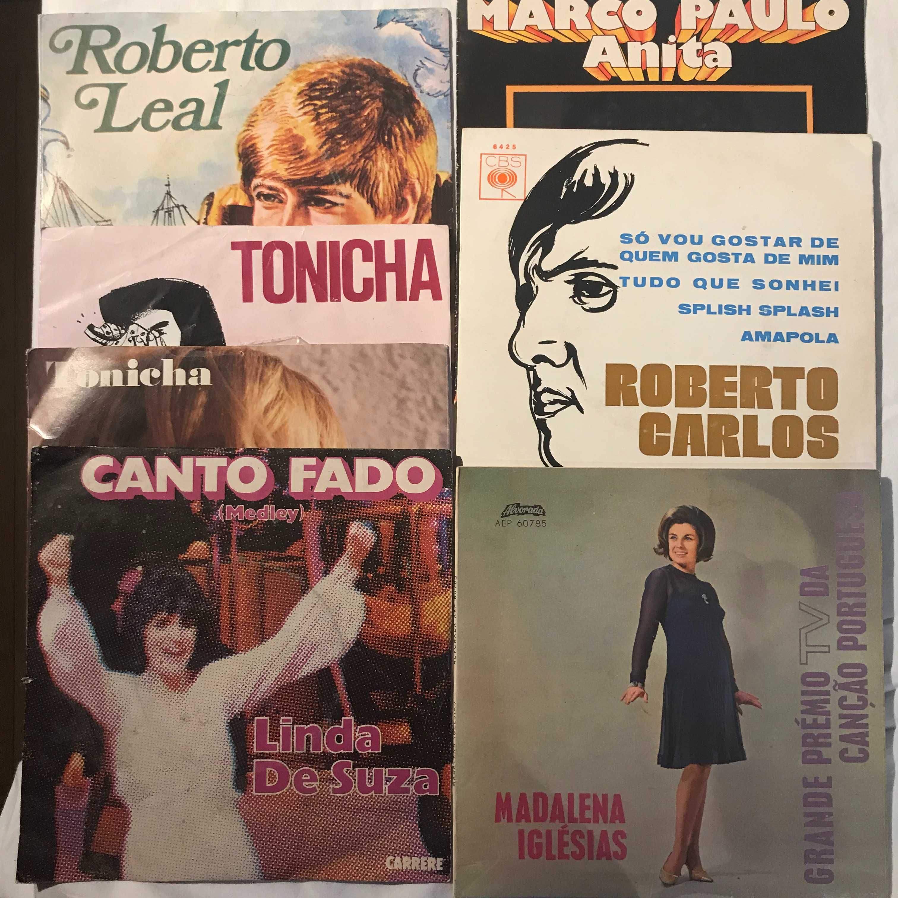 Lote 21 vinil Marco Paulo Roberto Carlos Tonicha Linda d Suza Iglésias