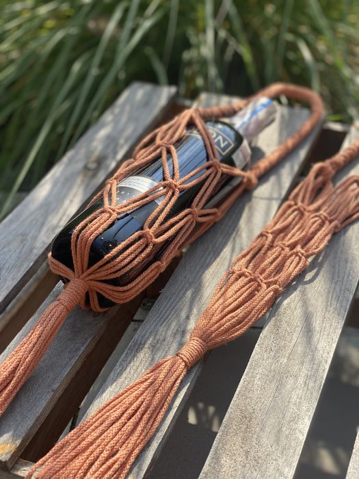 Torebka siatka na butelke na wino prezent