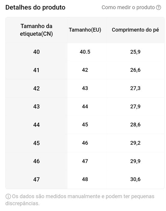 Tênis masculino tamanho XL