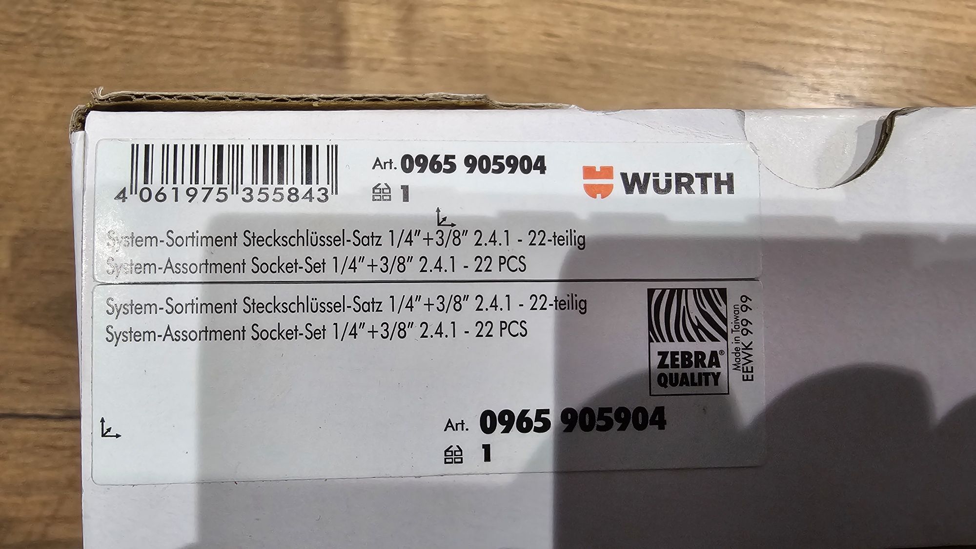 WURTH Zestaw kluczy nasadowych 2.4.1, 22 szt.