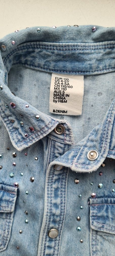 H&М Рубашка джинсова для дівчинки 4-5 років