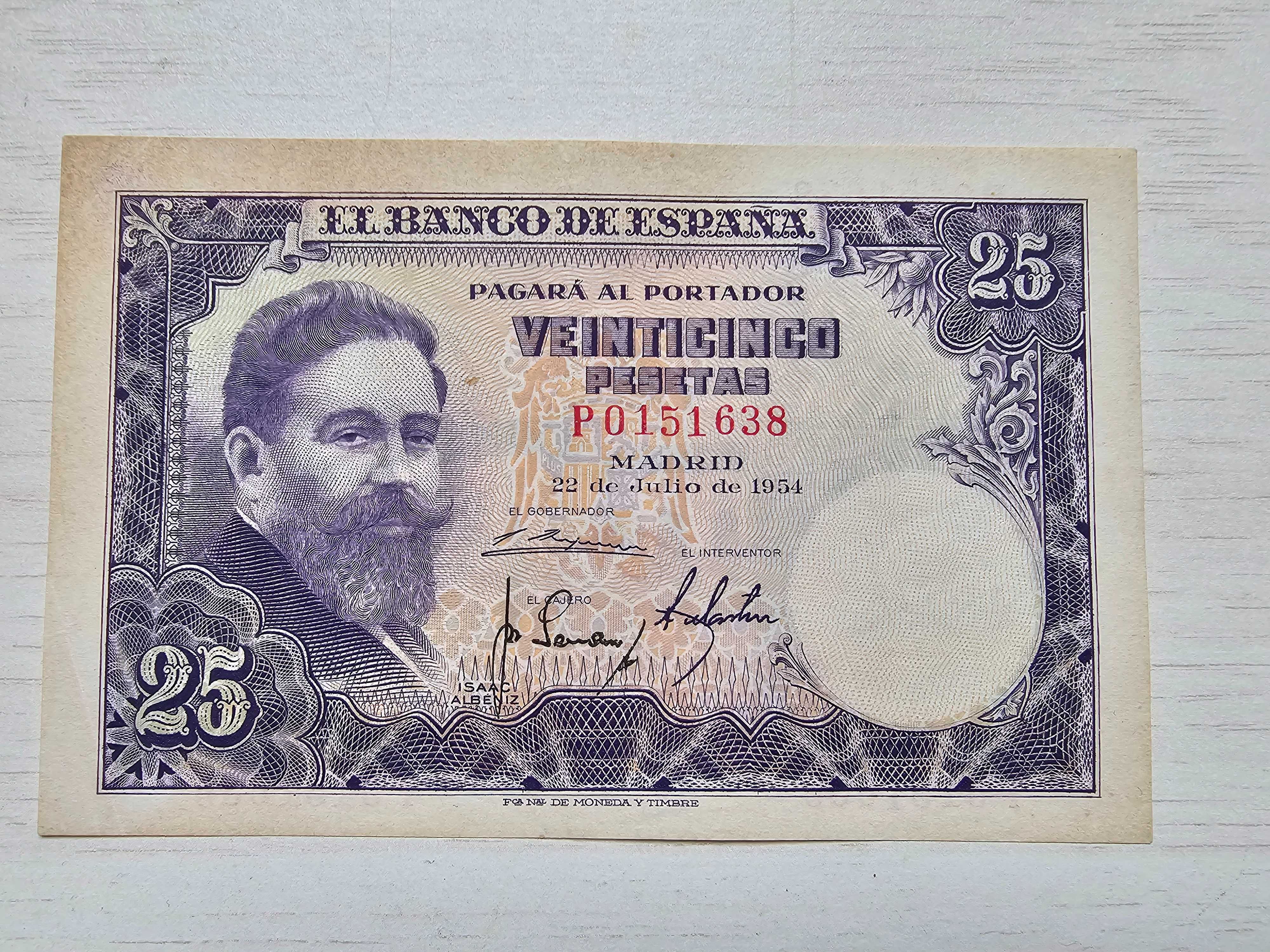 Бумажные деньги Испании песеты разных годов и номинала.