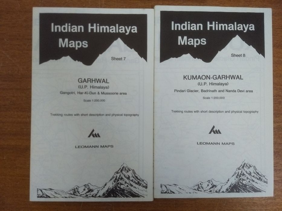 Conjunto 8 mapas topográficos trekking Norte West India