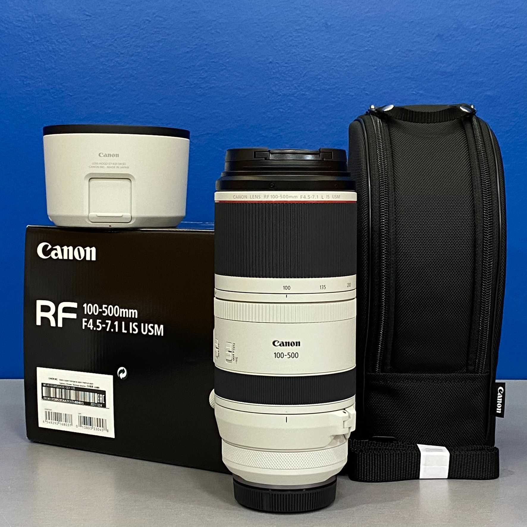 Canon RF 100-500mm f/4.5-7.1 L IS USM (NOVA - 3 ANOS DE GARANTIA)