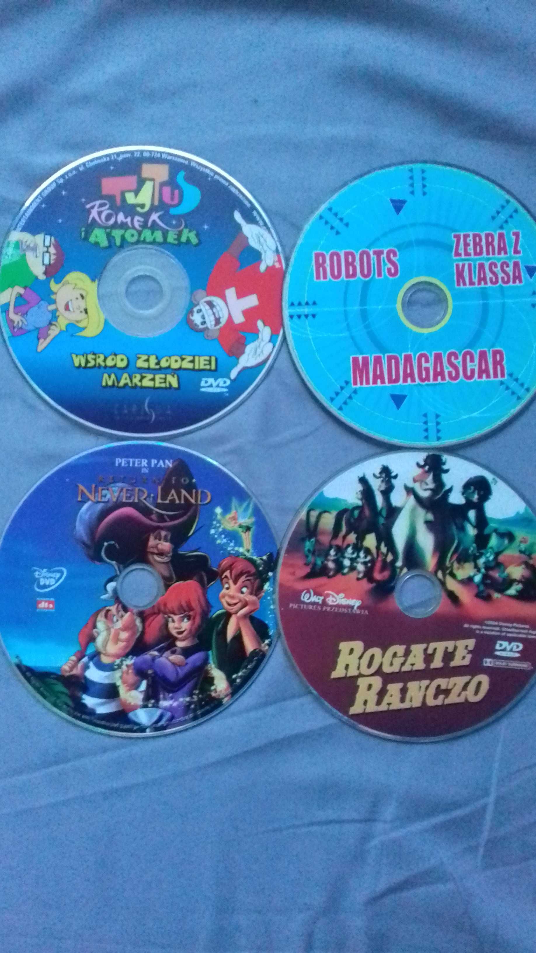 kolekcja bajek dvd  Piotruś Pan, Tytus,  Rogate ranczo, Roboty 3 w 1