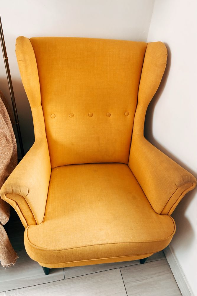 STRANDMON Poltrona, Skiftebo amarelo