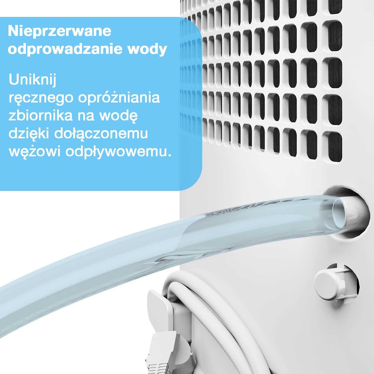SKUTECZNY Osuszacz Powietrza ProBreeze 12L Wydajny Cichy Z Timerem Wąż