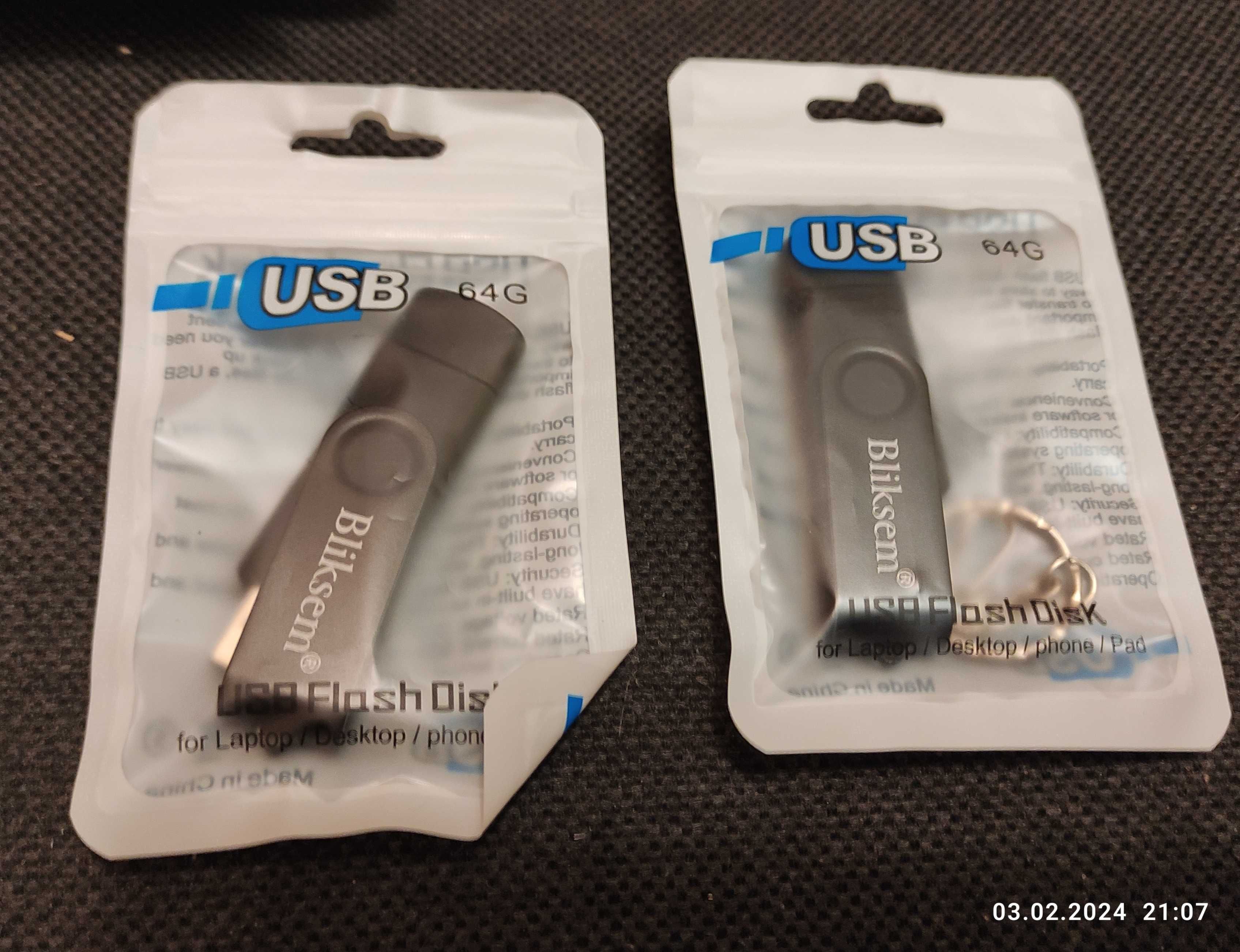 Флешка 64гб.Флеш-накопитель Bliksem 64 ГБ с OTG MicroUSB скоростная