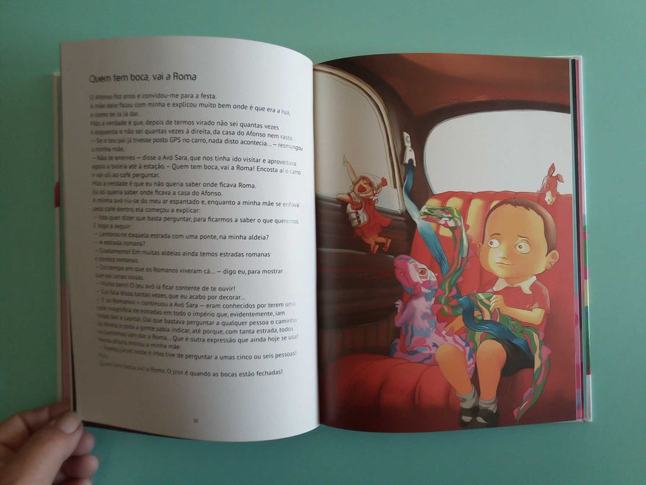 Livros "Expressões com História" e "Quero um Dinossáurio"