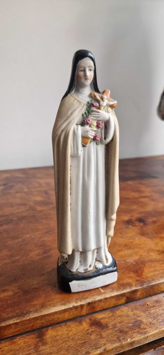 Rzeźba figura Św. Teresa porcelana XIXw Niemcy antyk dewocjonalia