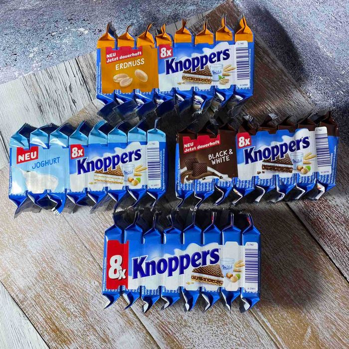 Приємна ціна Вафлі Knoppers, 4 види
Вага 200 грам