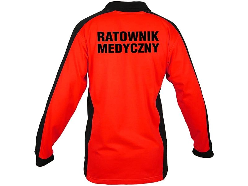 Koszulka ratownicza Polo FLUO męska FUNKCYJNA z długim rękawem (M)