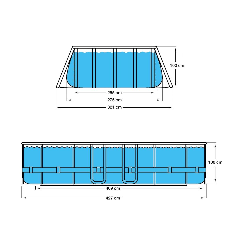 Basen Owalny Stalowy Super Rattan 427 x 275 x 100 cm