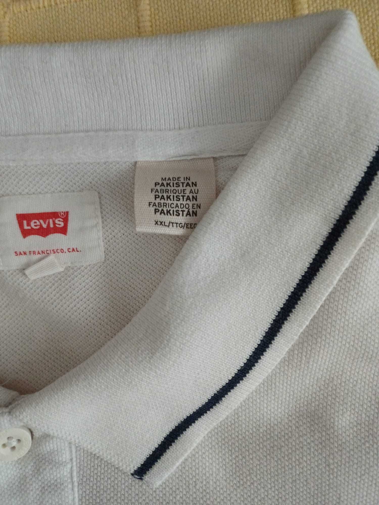 T-shirt Levi's - Tamanho XXL, Azul com Faixa Vermelha e Branca